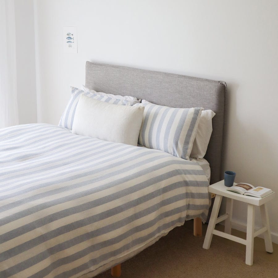 Juno Bedhead with Slipcover King Size Steel By Black Mango Interiors