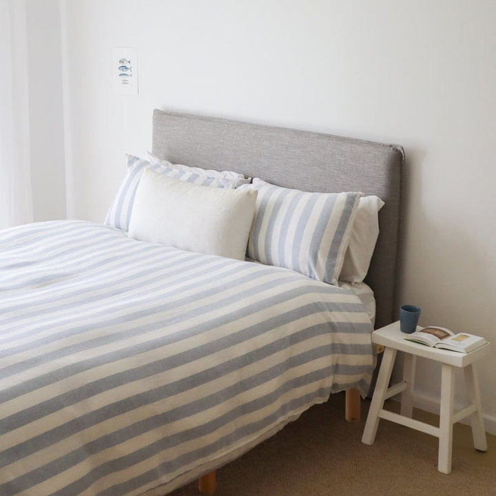 Juno Bedhead with Slipcover King Size Steel By Black Mango Interiors