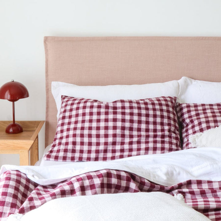 Juno Bedhead with Slipcover Queen Size Blush By Black Mango Interiors