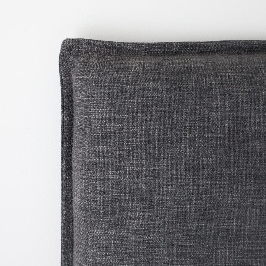 Juno Bedhead with Slipcover Queen Size Charcoal By Black Mango Interiors