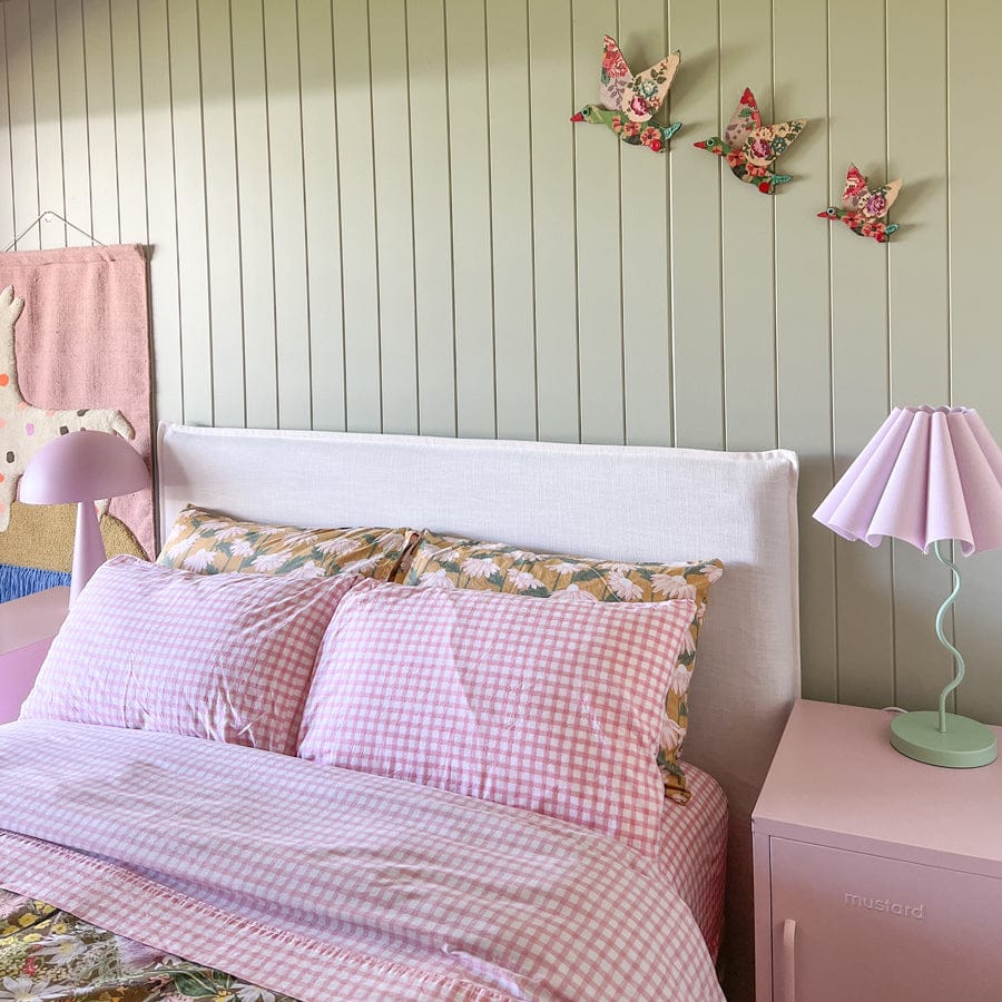 Juno Bedhead with Slipcover Queen Size Ivory By Black Mango Interiors