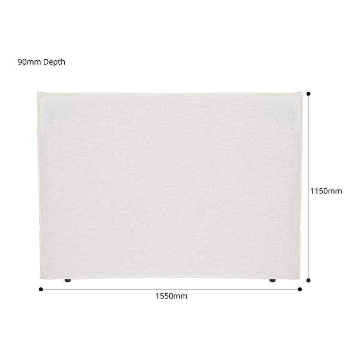 Juno Bedhead with Slipcover Queen Size Ivory By Black Mango Interiors