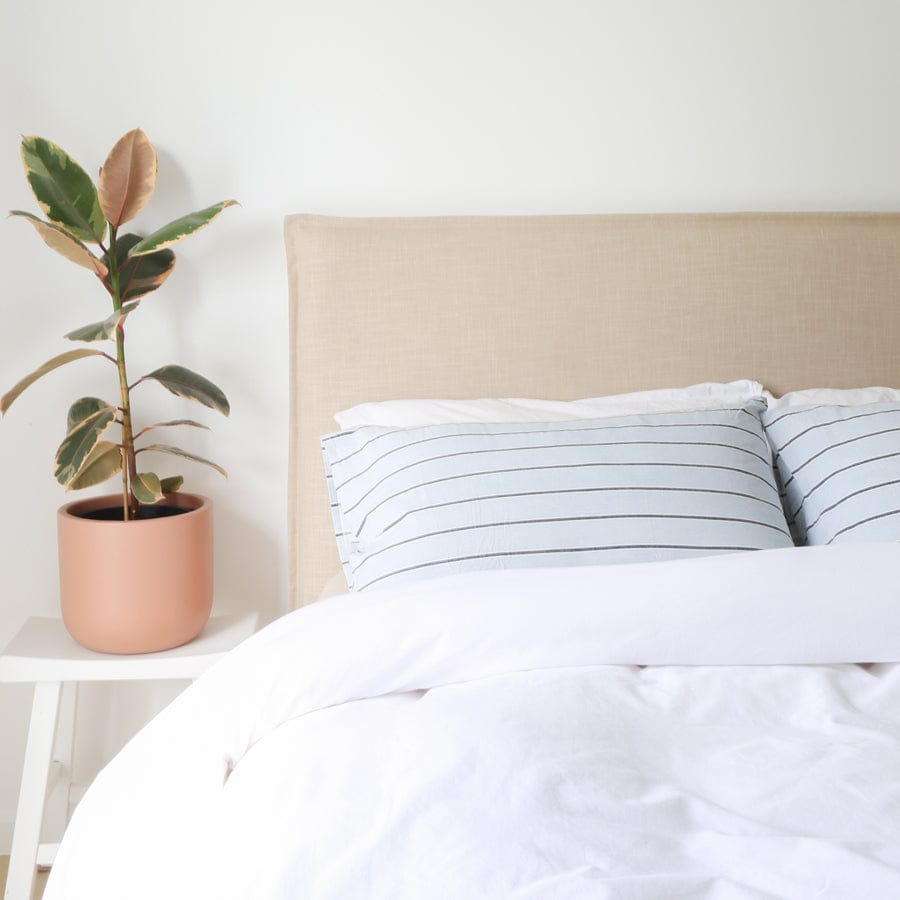 Juno Bedhead with Slipcover Queen Size Linen By Black Mango Interiors