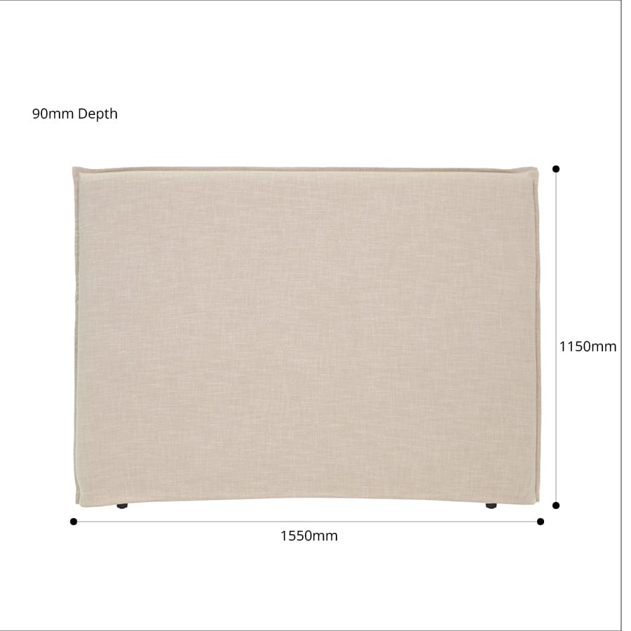 Juno Bedhead with Slipcover Queen Size Linen By Black Mango Interiors