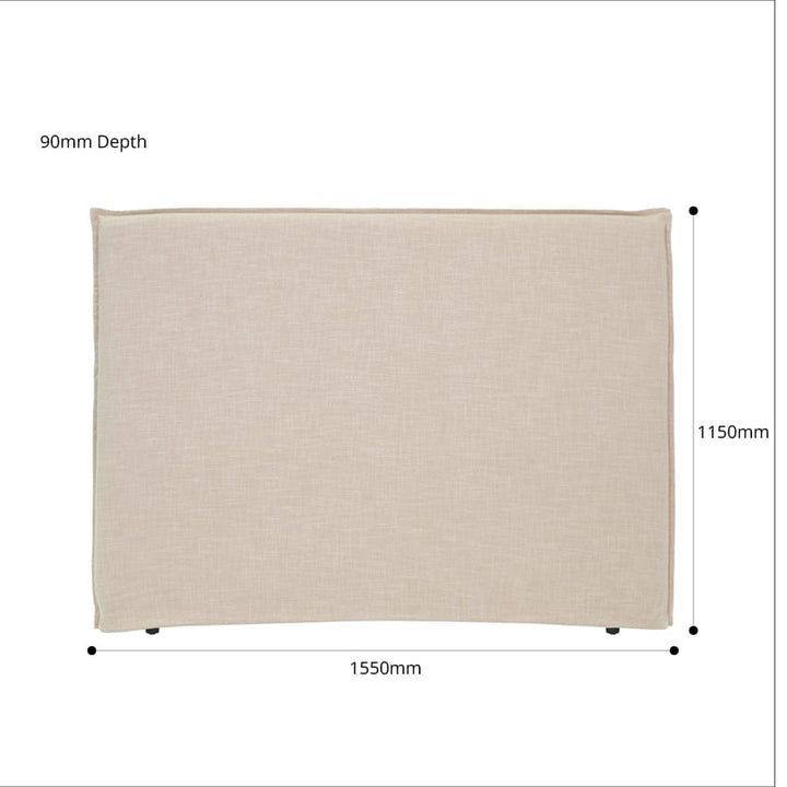 Juno Bedhead with Slipcover Queen Size Linen By Black Mango Interiors