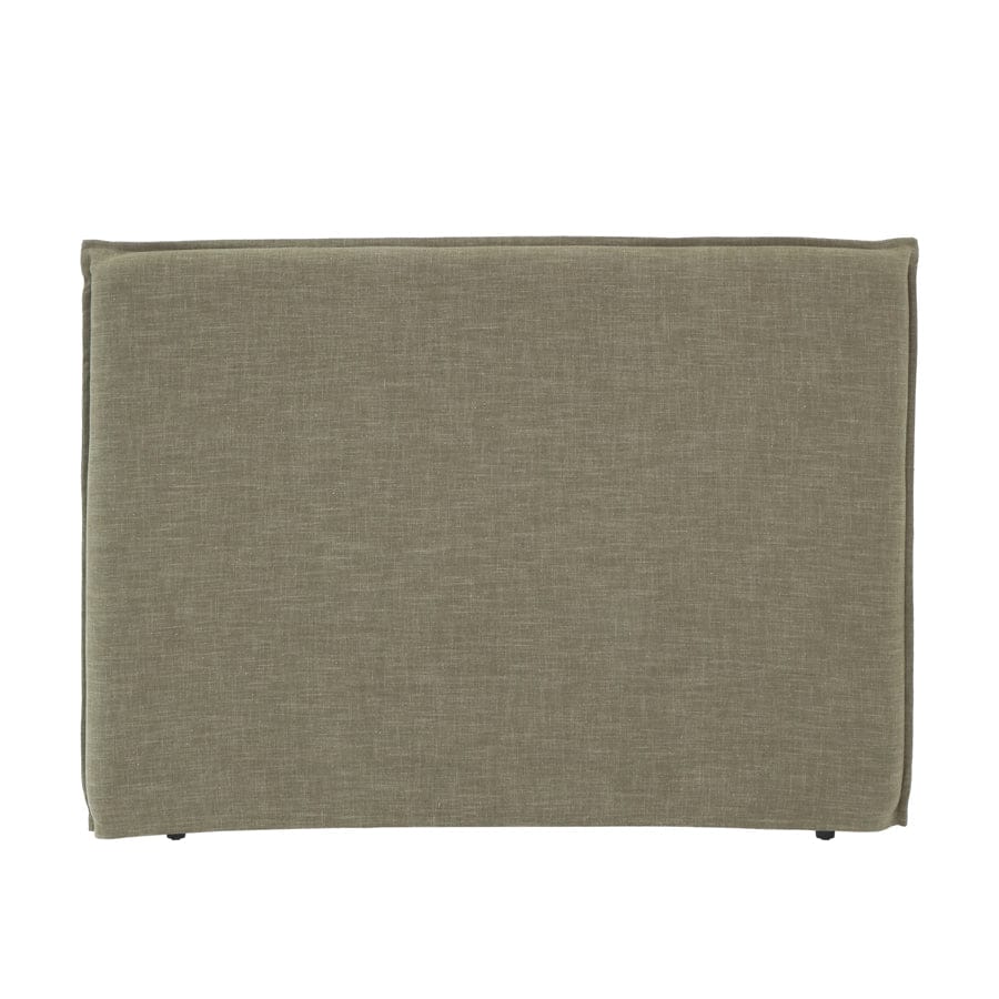 Juno Bedhead with Slipcover Queen Size Olive By Black Mango Interiors