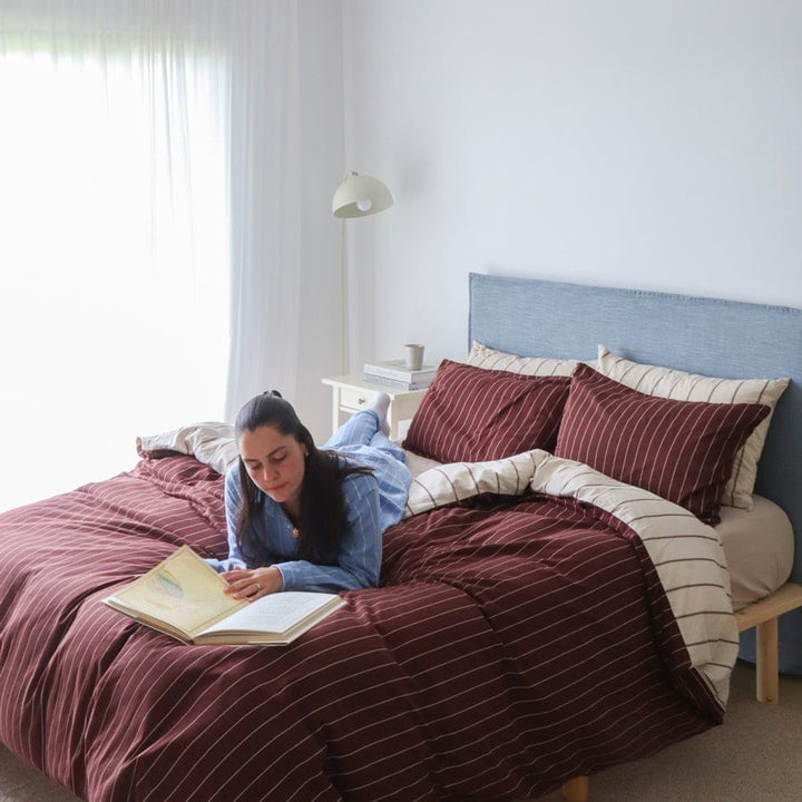 Juno Bedhead with Slipcover Queen Size Sky By Black Mango Interiors