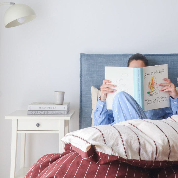 Juno Bedhead with Slipcover Queen Size Sky By Black Mango Interiors