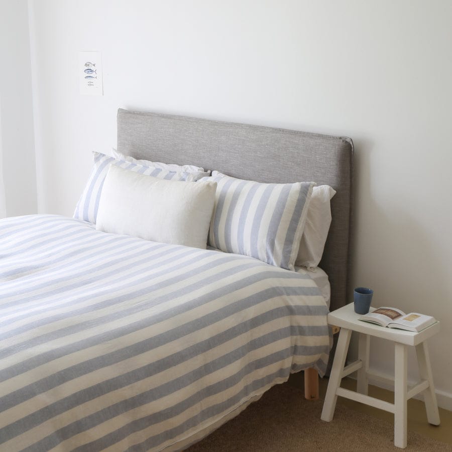 Juno Bedhead with Slipcover Queen Size Steel By Black Mango Interiors
