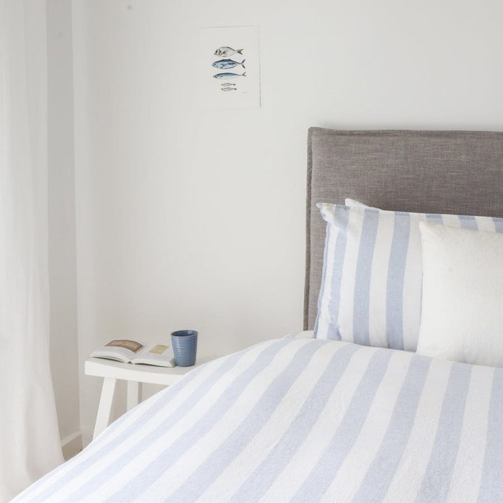 Juno Bedhead with Slipcover Queen Size Steel By Black Mango Interiors