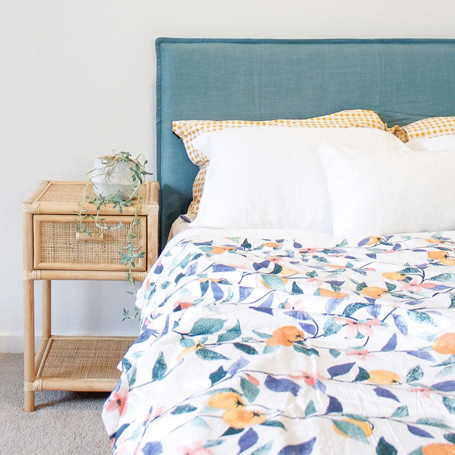Juno Bedhead with Slipcover Queen Size Teal By Black Mango
