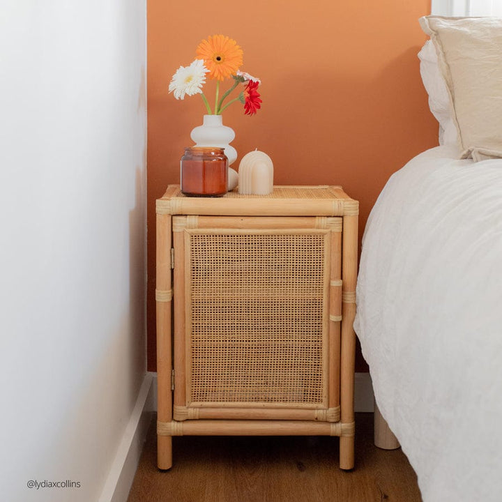 Lennox Rattan Bedside Table By Black Mango Interiors
