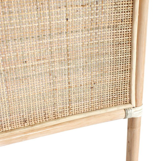 Lennox Rectangle Rattan Bedhead King Single Size Natural Black Mango