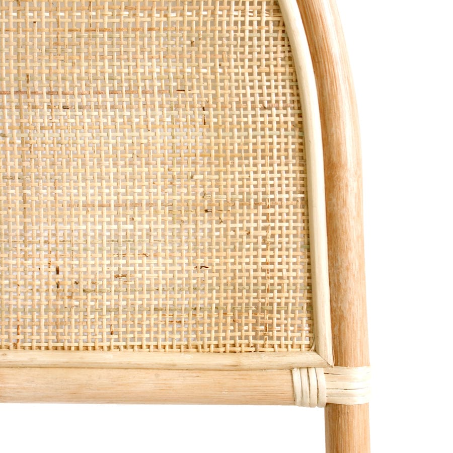 Lennox Rounded Rattan Bedhead King Single Size Natural By Black Mango