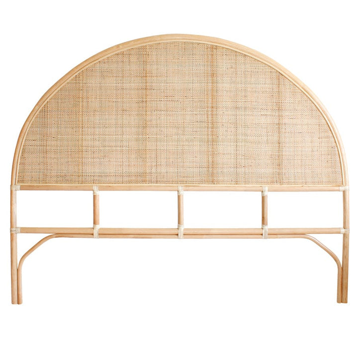 Lennox Rounded Rattan Bedhead King Size Natural By Black Mango