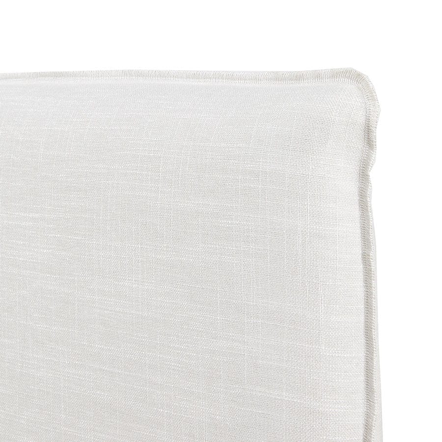 Linen White with White Stitching Juno Bedhead Overlocked Slipcover ONLY Queen By Black Mango