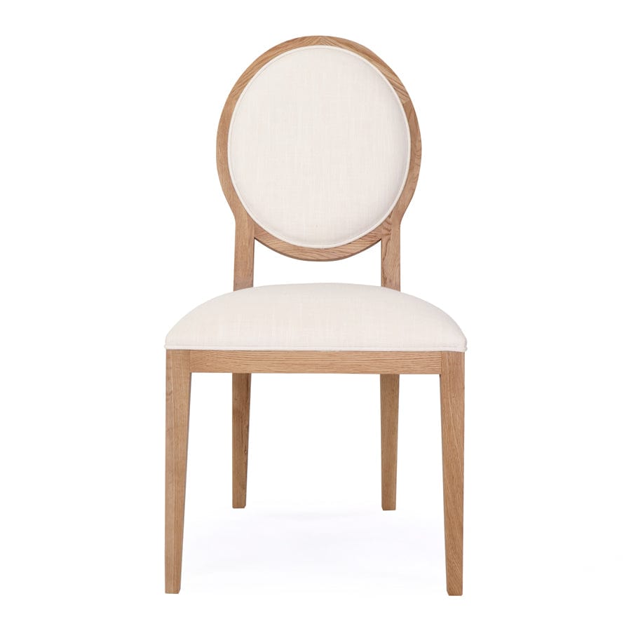 Louis Oak & Upholstered Dining Chair Natural | Set of 2 By Black Mango