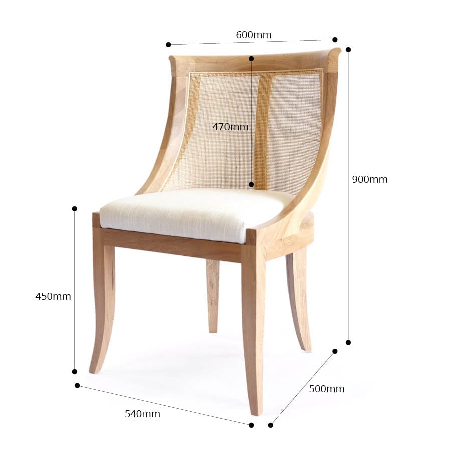 Madrid Dining Chair Natural Black Mango Interiors