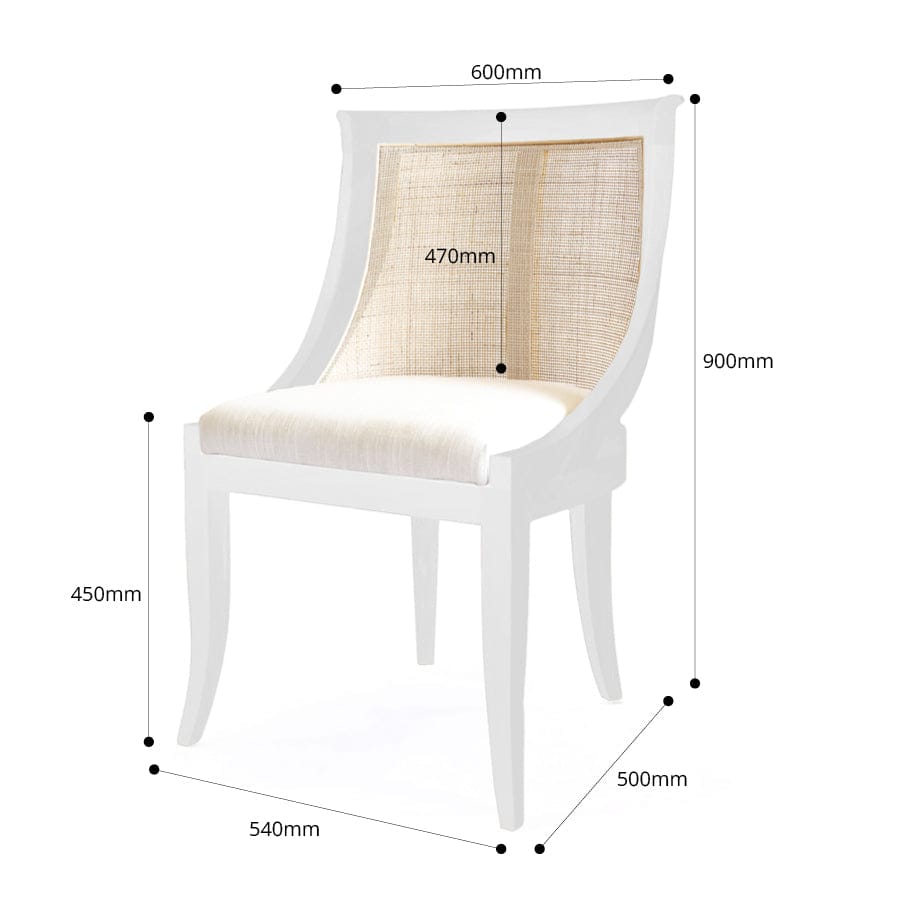 Madrid  Dining Chair White and Natural By Black Mango