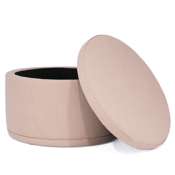 Mae Storage Ottoman Large Blush By Black Mango Interiors