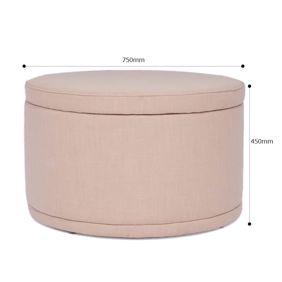 Mae Storage Ottoman Large Blush By Black Mango Interiors