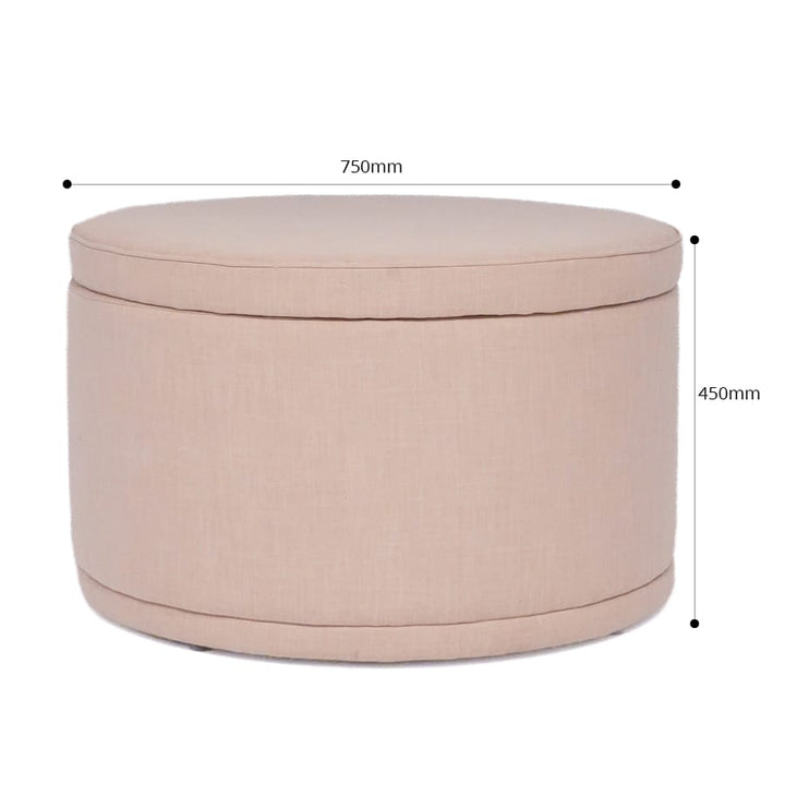 Mae Storage Ottoman Large Blush By Black Mango Interiors