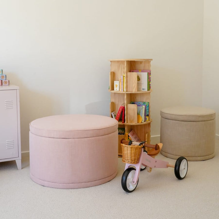 Mae Storage Ottoman Large Blush By Black Mango Interiors