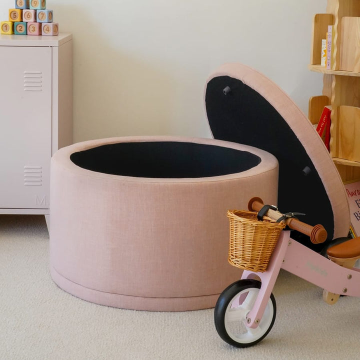 Mae Storage Ottoman Large Blush By Black Mango Interiors