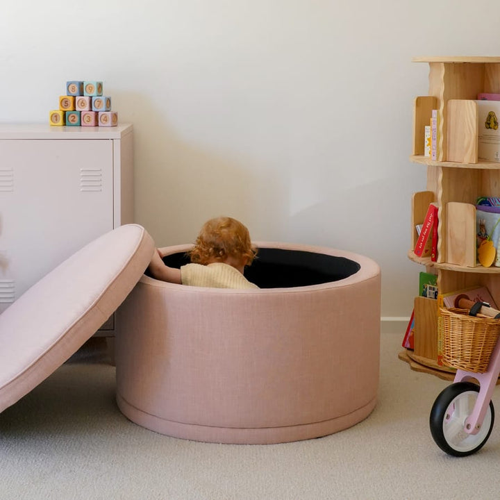 Mae Storage Ottoman Large Blush By Black Mango Interiors
