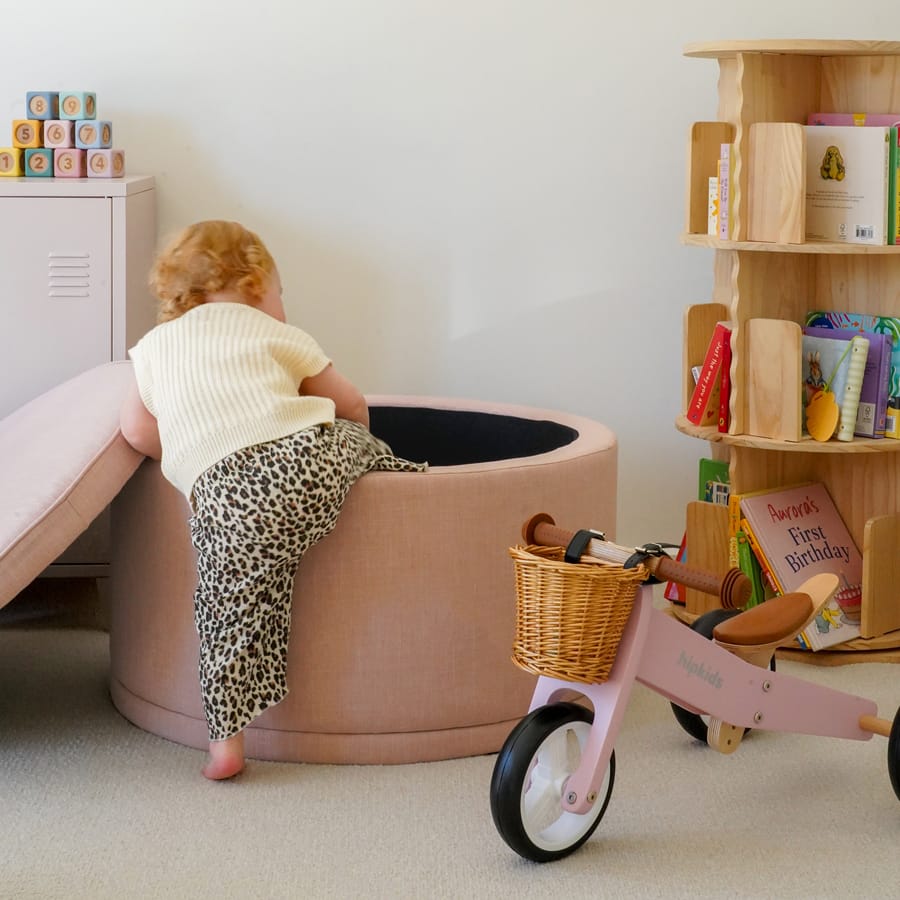 Mae Storage Ottoman Large Blush By Black Mango Interiors