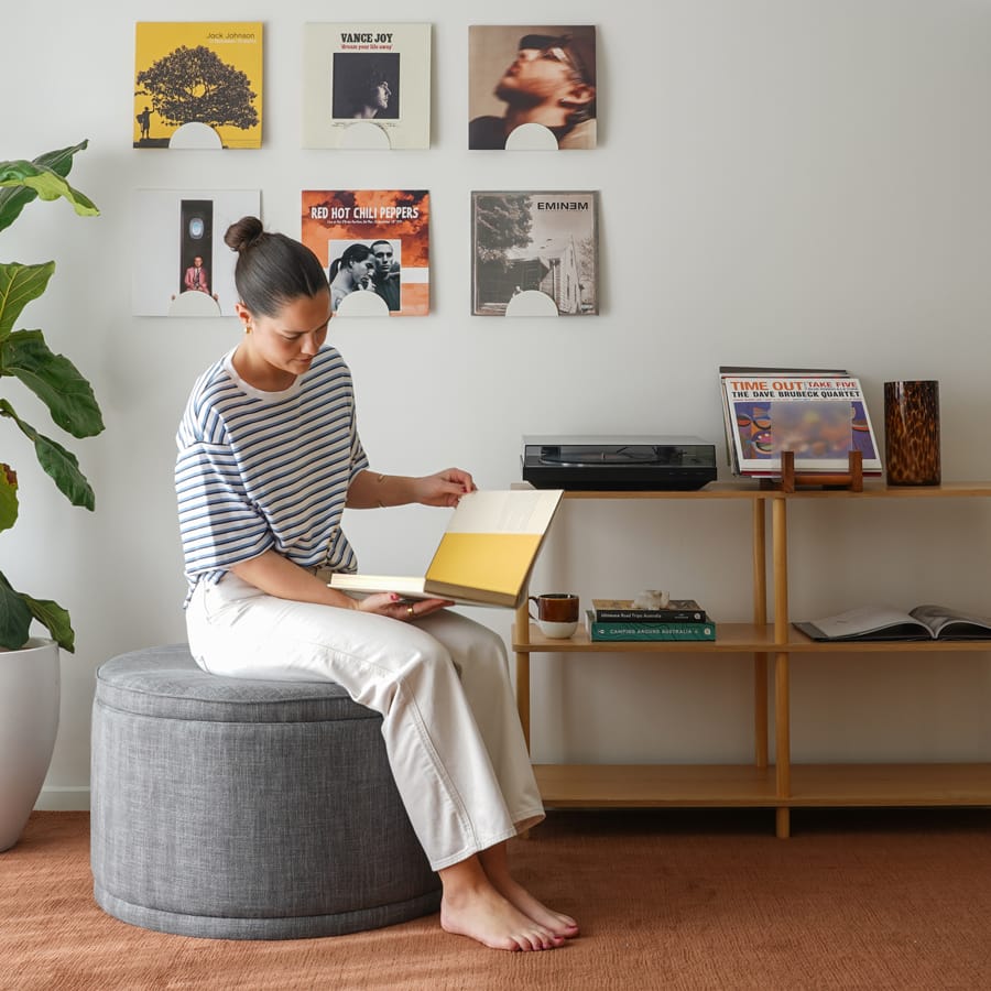 Mae Storage Ottoman Large Charcoal By Black Mango Interiors