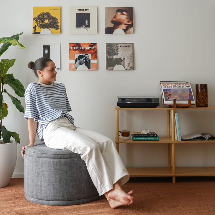 Mae Storage Ottoman Large Charcoal By Black Mango Interiors