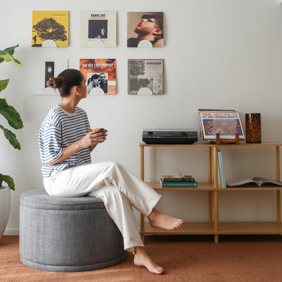 Mae Storage Ottoman Large Charcoal By Black Mango Interiors