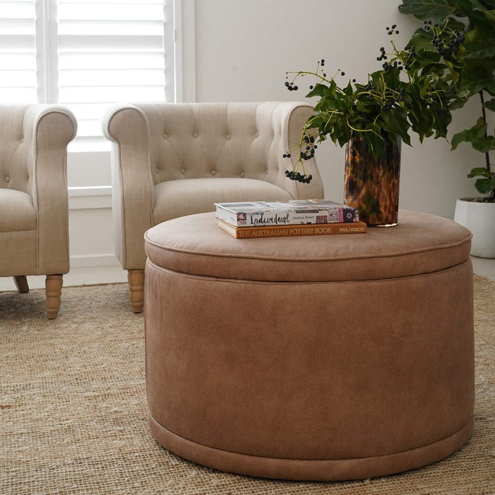 Mae Storage Ottoman Large Fawn By Black Mango Interiors