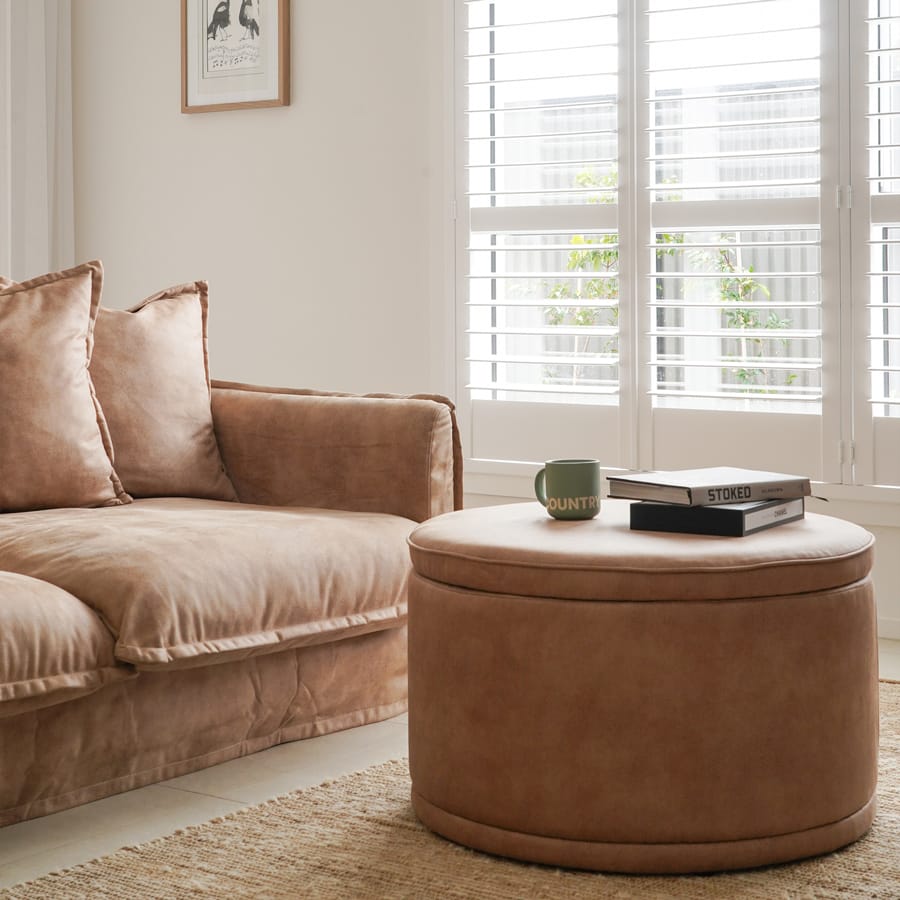 Mae Storage Ottoman Large Fawn By Black Mango Interiors
