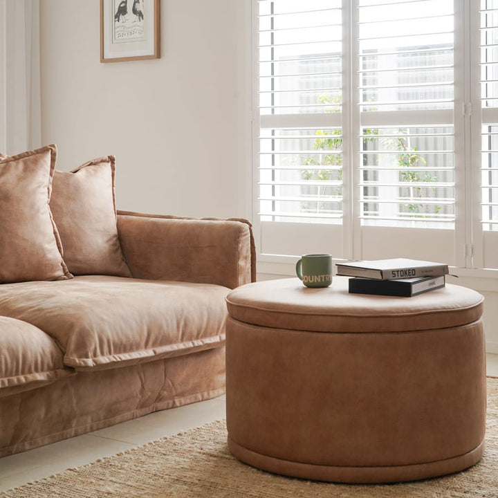 Mae Storage Ottoman Large Fawn By Black Mango Interiors
