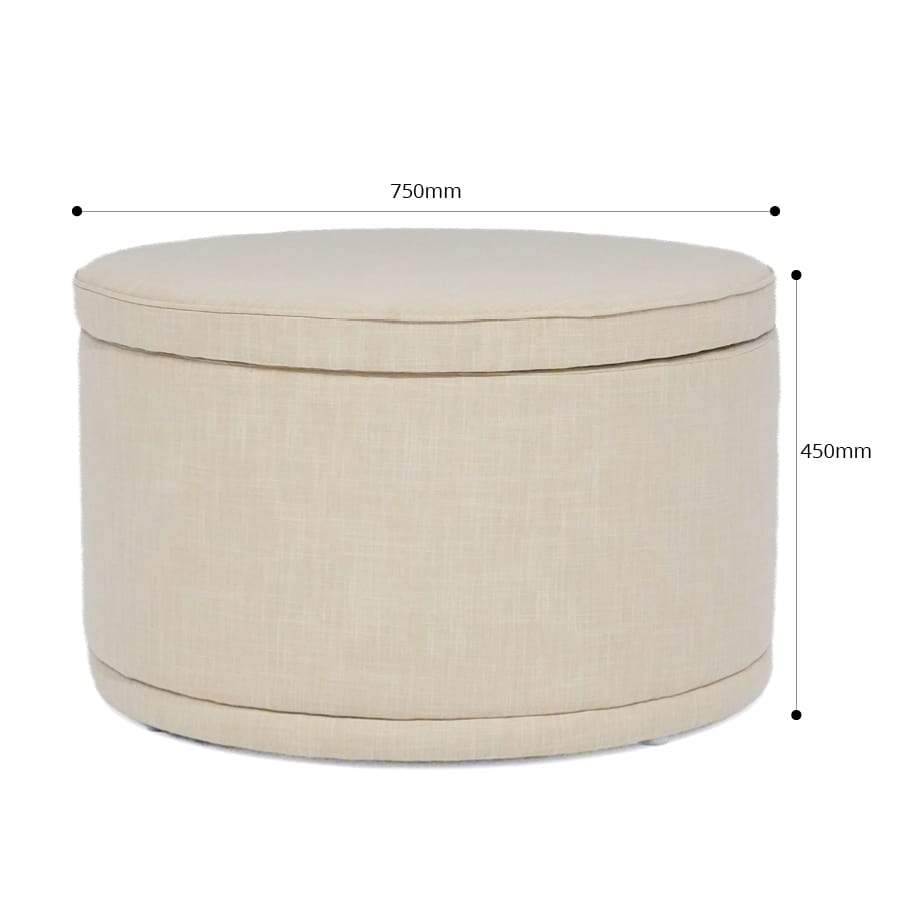 Mae Storage Ottoman Large Linen By Black Mango Interiors