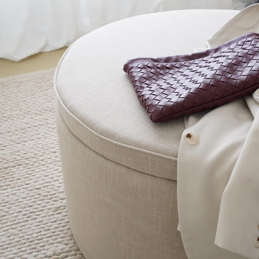 Mae Storage Ottoman Large Linen By Black Mango Interiors