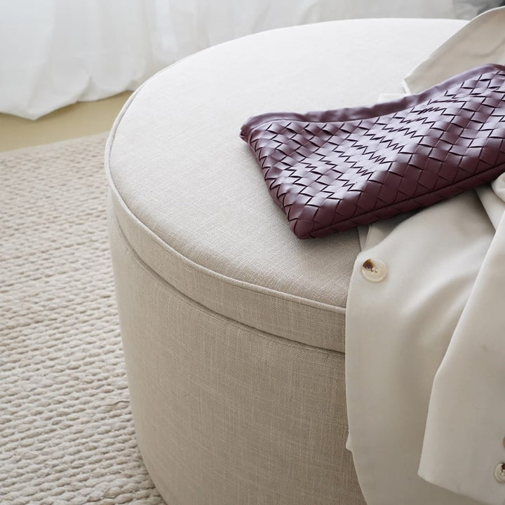Mae Storage Ottoman Large Linen By Black Mango Interiors
