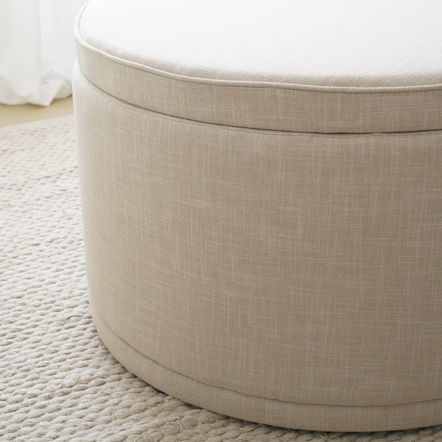 Mae Storage Ottoman Large Linen By Black Mango Interiors