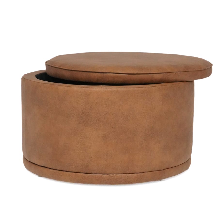 Mae Storage Ottoman Large Tan By Black Mango Interiors