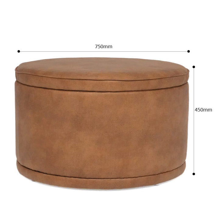 Mae Storage Ottoman Large Tan By Black Mango Interiors