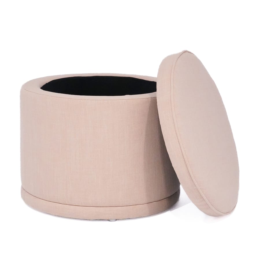 Mae Storage Ottoman Small Blush By Black Mango Interiors