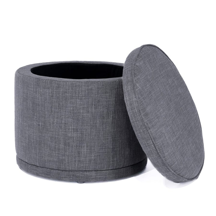 Mae Storage Ottoman Small Charcoal By Black Mango Interiors
