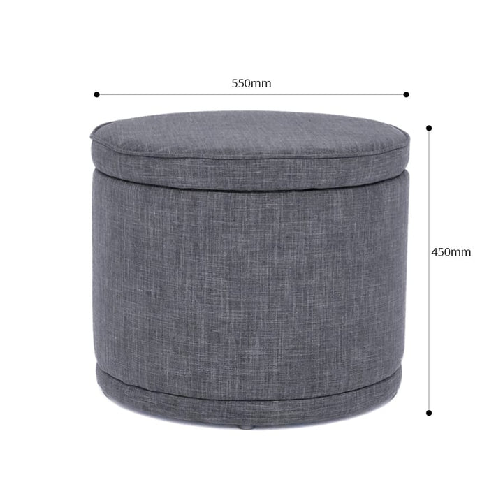 Mae Storage Ottoman Small Charcoal By Black Mango Interiors