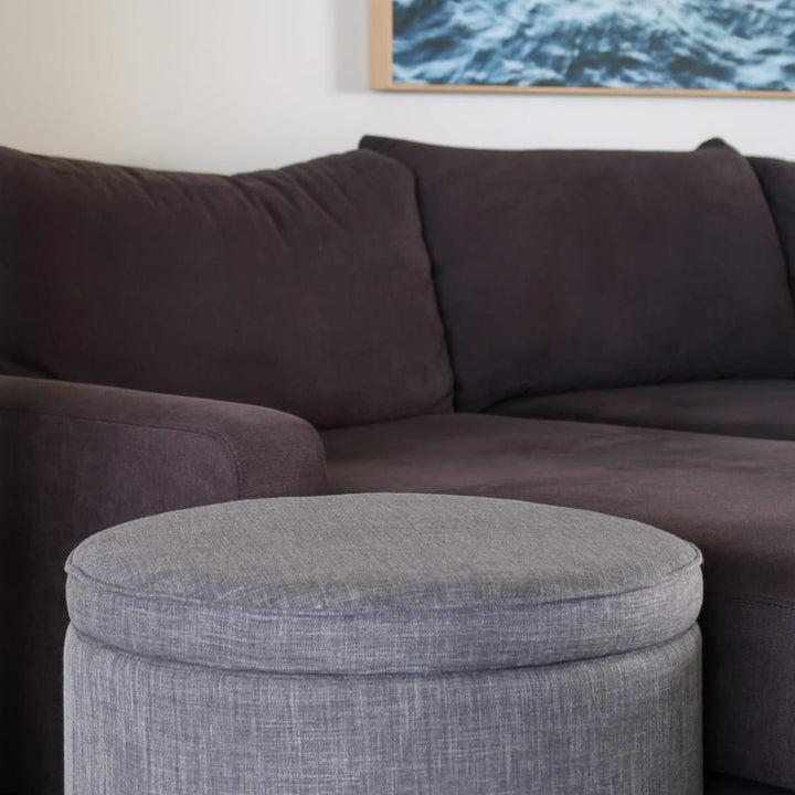 Mae Storage Ottoman Small Charcoal By Black Mango Interiors