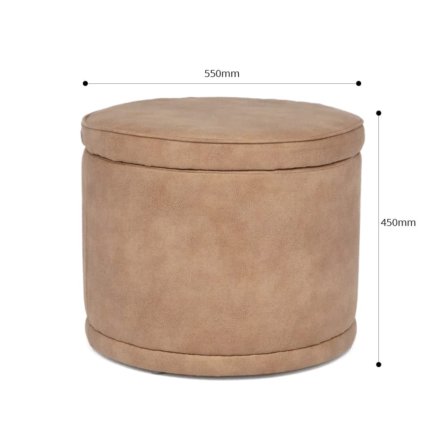 Mae Storage Ottoman Small Fawn By Black Mango Interiors