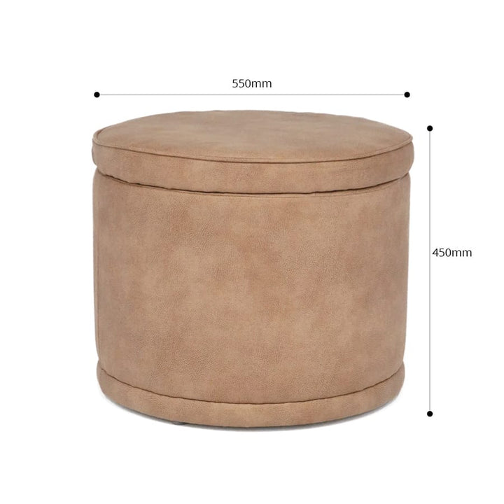 Mae Storage Ottoman Small Fawn By Black Mango Interiors