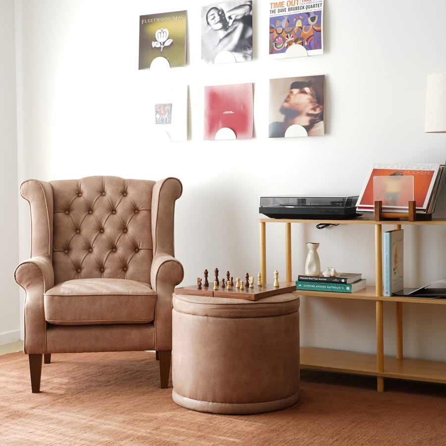 Mae Storage Ottoman Small Fawn By Black Mango Interiors
