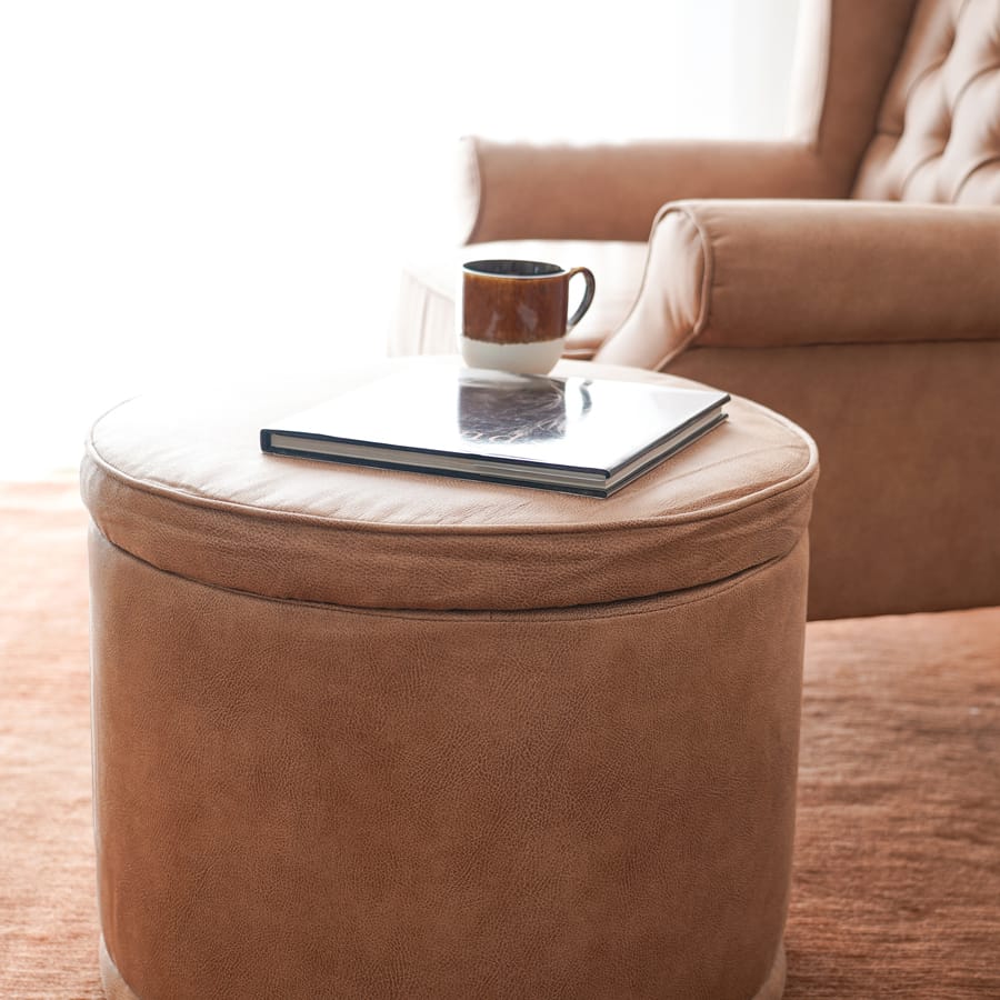 Mae Storage Ottoman Small Fawn By Black Mango Interiors